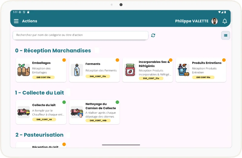 Interface tablette AYUMIA pour opérateurs